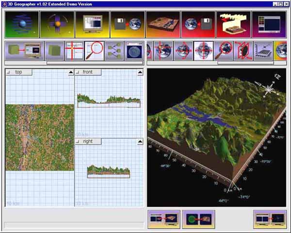 3D Geographer multi-pane